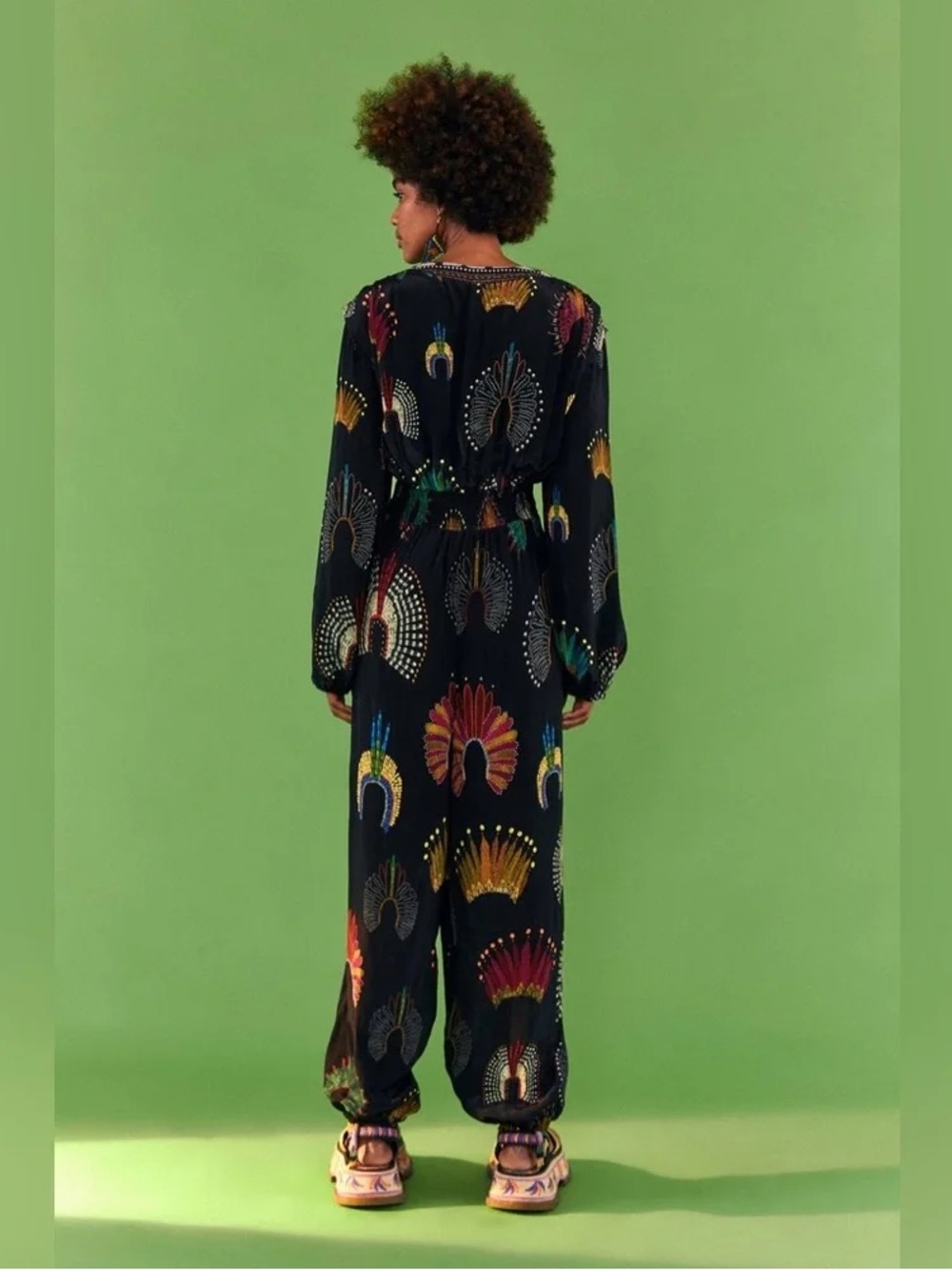 FARM Rio Yawanawa Wonderful Headdress Long Sleeve Jumpsuit - Picture 2 of 8